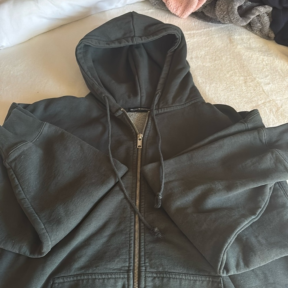 dark green brandy melville zip up